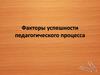 Факторы успешности педагогического процесса