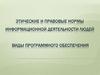 Этические и правовые нормы информационной деятельности людей. Виды программного обеспечения