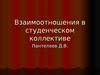 Взаимоотношения в студенческом коллективе