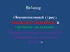Эмоциональный стресс. Механизмы образования и стратегии совладания