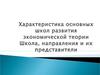 Характеристика основных школ развития экономической теории. Школа, направления и их представители