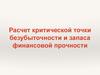 Расчет критической точки безубыточности и запаса финансовой прочности