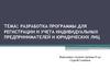 Программа для регистрации и учета индивидуальных предпринимателей и юридических лиц
