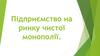 Підприємство на ринку чистої монополії