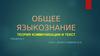 Общее языкознание. Теория коммуникации и текст. (Лекция 3)