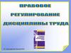 Правовое регулирование дисциплины труда