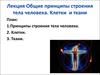 Общие принципы строения тела человека. Клетки и ткани