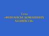 Финансы домашних хозяйств