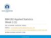 Introduction to Statistics. Week 1 (1) Introduction to Statistics. Week 1 (1)