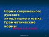 Нормы современного русского литературного языка. Грамматические нормы