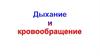 Дыхание и кровообращение