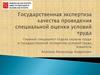 Государственная экспертиза качества проведения специальной оценки условий труда