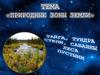 Природные зоны Земли. Тайга, тундра, степи, саванны, леса, пустыни