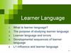 Learner language