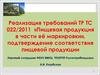 Реализация требований ТР ТС 022/2011 «Пищевая продукция в части её маркировки»