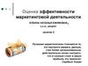 Оценка эффективности маркетинговой деятельности