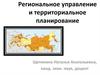 Региональное управление и территориальное планирование