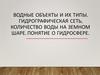 Водные объекты и их типы. Гидрографическая сеть, количество воды на земном шаре. Понятие о гидросфере