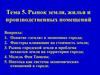 Рынок земли, жилья и производственных помещений