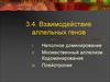 Взаимодействие аллельных генов. Неполное доминирование, множественный аллелизм, кодоминирование, плейотропия