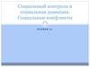 Социальный контроль и социальная девиация. Социальные конфликты