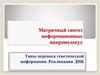 Матричный синтез информационных макромолекул. Типы переноса генетической информации. Репликация ДНК