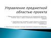Управление предметной областью проекта