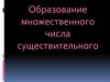 Образование множественного числа существительного