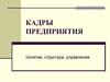 Кадры: понятие, структура, управление