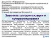 Элементы алгоритмизации и программирования