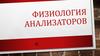 Физиология анализаторов