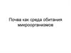 Почва как среда обитания микроорганизмов