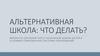 Альтернативная школа: что делать? Варианты обучения курсу начальной школы детей в условиях современной системы образования