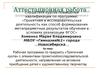 Аттестационная работа. Рабочая программа по предмету «Тряпичная кукла»