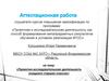 Аттестационная работа. Проектно-исследовательская деятельность учащихся старших классов
