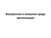 Внутренняя и внешняя среда организации