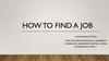 How to find a job presentation