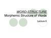 Morphemic Structure of Words