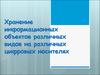 Хранение информационных объектов различных видов на различных цифровых носителях