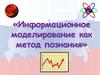 Информационное моделирование как метод познания