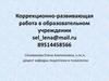 Коррекционно-развивающая работа в образовательном учреждении
