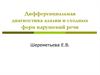 Дифференциальная диагностика алалии и сходных форм нарушений речи