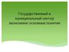 Государственный и муниципальный сектор экономики: основные понятия