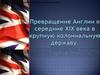 Превращение Англии к середине XIX века в крупную колониальную державу