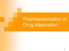 Pharmacokinetics of drug absorption