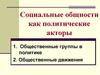 Социальные общности, как политические акторы