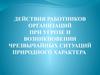 Действия работников организаций при угрозе и возникновении чрезвычайных ситуаций природного характера