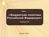 Бюджетная политика Российской Федерации