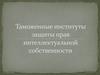 Таможенные институты защиты прав интеллектуальной собственности
