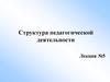 Структура педагогической деятельности